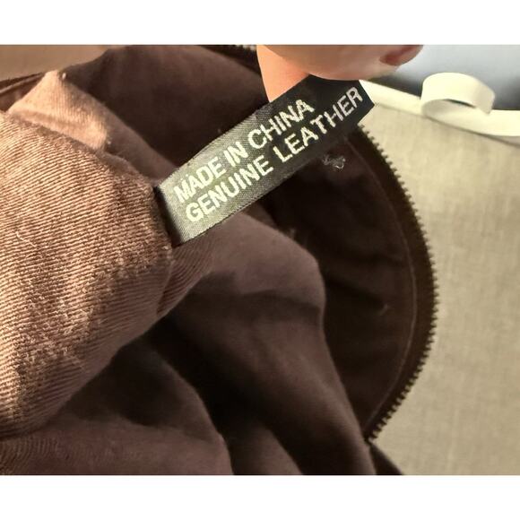 Anthropologie Brown Leather Bag With Gold Rose Embroidered Fairy Princess - Picture 10 of 10